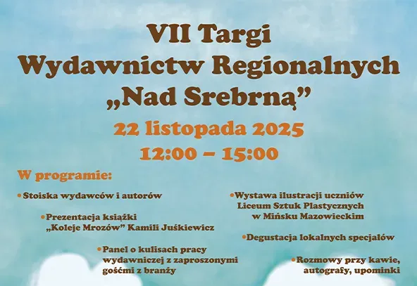 Na niebieskim tle informacje o wydarzeniu i jego programie wydarzenia.